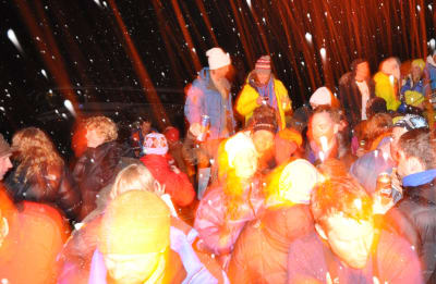 God stemning i snøværet lørdag kveld. Foto. Daniel Holm