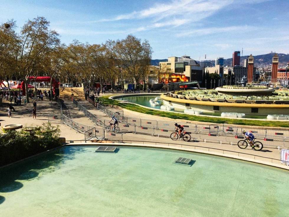 URBANT: Sprint (XCE) arrangeres ofte i urbane settinger, slik som her i Barcelonas Parc Montjuïc. Foto: Ingeborg Scheve Sprint XCE Barcelona