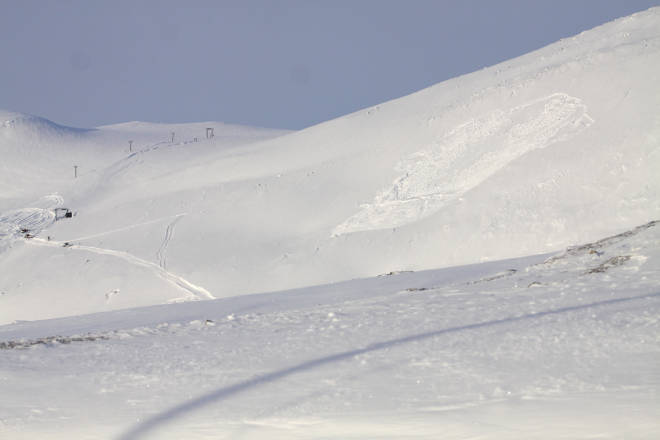 HEISNÆRT SKRED: Dette skredet gikk i populært frikjøringsterreng i Vangslia i 2013. Foto: Tore Meirik snøskred