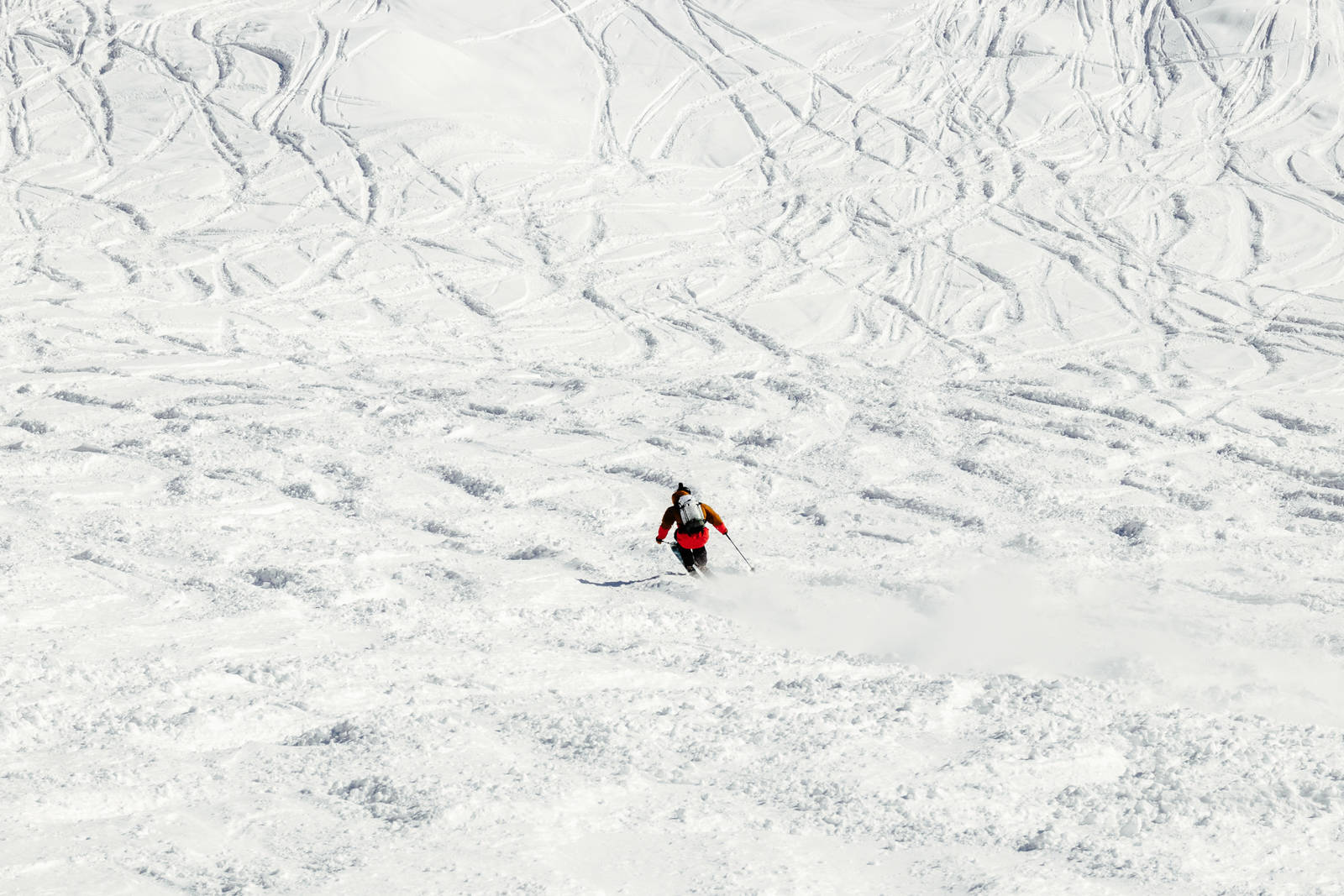 HADET! Det er vel omtrent en slik situasjon fotograf Gard Gauteskift gir opp å følge fartsmonsteret Stinius Skjøtskift. Bilde: Gard Gauteplass Stinius Skjøtskift Chamonix