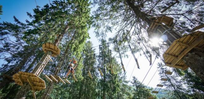 VOSS KLATREPARK: Går alt etter planen, åpnes parken i løpet av mai, og vannsportaktivitetene i midten av juni. FOTO: Voss Active Voss klatrepark