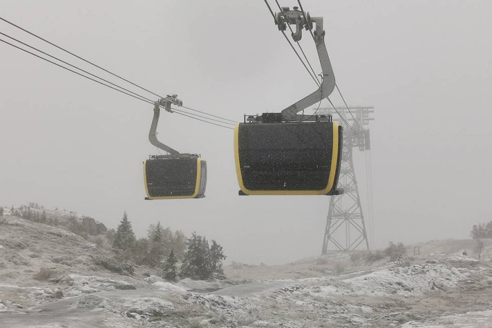 TIDLIG SNØFALL PÅ VOSS: Sesongens første snø falt forrige uke på Voss. Foto: Ole Andreas Dyrhovden voss resort, sesongkort, snøfall