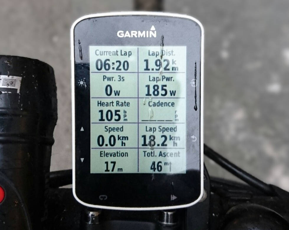 COCKPIT: All informasjon fra en wattmåler, i likhet med eksempelvis et pulsbelte, vises på sykkelcomputeren. Foto: Martin Hoff. wattmåler-skjerm