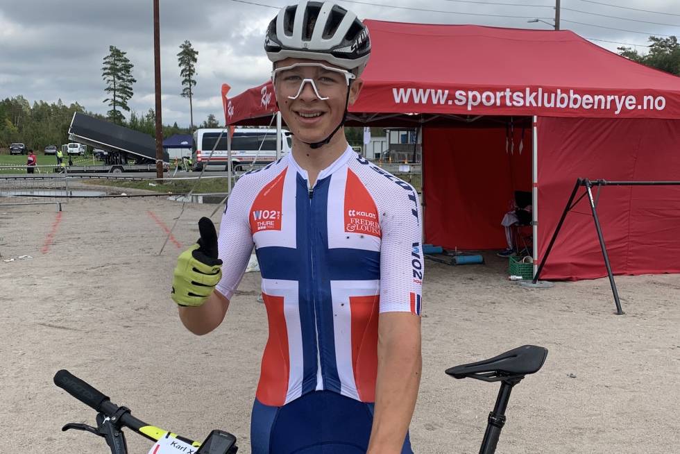 TO AV TO: William Høines Larsen sikret seg to seiere av to mulige på UCI-helga i Halden. Foto: Cathrine Glende UCI XCC Halden 2021