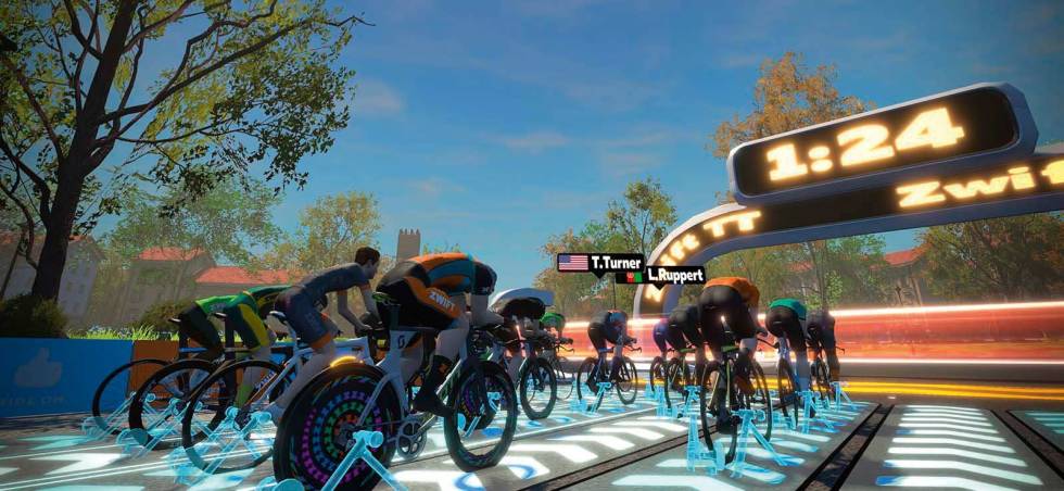 SERIØST: Kjører du løp, vil mange av dine konkurrenter vamre opp på digitalrulle. Zwift-9